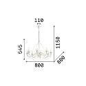 Chandelier CORTE SP8 , 8 flames, E14, antique white