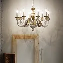 Ideal Lux Kronleuchter DORA SP8, 8-flammig, E14, Gold antik