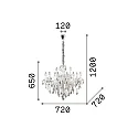 Ideal Lux Chandelier FLORIAN SP12, 12 flames, E14, gold