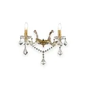 Wall luminaire FLORIAN AP2, 2 flames, E14, gold