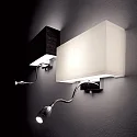 Ideal Lux Wandleuchte HOTEL AP2, 2-flammig, E27 + LED-Spot, Weiß