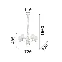 Ideal Lux Kronleuchter PEGASO SP5, 5-flammig, E14, weiß