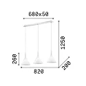 Ideal Lux Pendelleuchte COCKTAIL SB3 SMALL, 3-flammig, E14, weiß