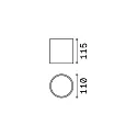 Outdoor Aufbau-Downlight GUN, IP44 IK06, Ø 11cm, GU10, Aluminium / Pyrexglas, anthrazit
