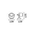 Ideal Lux Außenwandstrahler MINITOMMY AP1, IP66 IK10, inkl. GU10 LED 4.5W 4000K, Schwarz