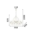 Chandelier CORTE SP12, 12 flames, E14, rust