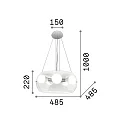 Ideal Lux Pendelleuchte AUDI-10 SP5, 5-flammig, E27, 60W, Rauchglas