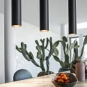 Ideal Lux Pendelleuchte LOOK SP1 D06, IP20, Ø 6cm / 40cm, GU10 max. 28W (inkl. LED 7W 3000K 540lm 50°, CRi >90, on-off), schwarz