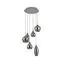 Pendant luminaire SOFT SP6, 6 flames, G9, 40W, smoked glass