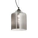 Pendant luminaire BISTRÒ SP1 SQUARE, Ø 24cm, E27, smoked glass / black