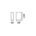 Ideal Lux Outdoor wall luminaire TETRIS-2, IP44, G9 max. 15W, aluminium / glass, matt anthracite