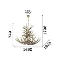 Ideal Lux Kronleuchter CHALET SP12, 12-flammig, E14, beige