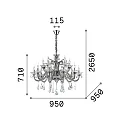 Ideal Lux Chandelier COLOSSAL SP15, 15 flames, E14, transparent
