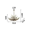 Ideal Lux Kronleuchter CHALET SP8, 8-flammig, E14, beige