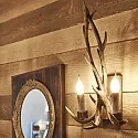 Ideal Lux Wandleuchte CHALET AP2, 2-flammig, E14, beige