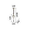 Ideal Lux Pendelleuchte HAREM SP1, 1-flammig, E27, Antik-Messing