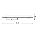 Ideal Lux Baldachin LINEAR STANDARD, eckig, 88cm, 3-fach, Überstand-Blende, weiß