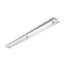 Baldachin LINEAR STANDARD, eckig, 88cm, 3-fach, Überstand-Blende, chrom