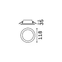 Ideal Lux LED Einbau-Flächenleuchte GROOVE ROUND, IP20, Ø 11.8cm, schaltbar, weiß / satiniert, 10W 3000K 700lm 110°, weiß