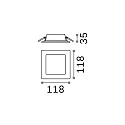 LED Einbau-Flächenleuchte GROOVE SQUARE, IP20, schaltbar, weiß / satiniert, 11.8cm, 10W 3000K 710lm 110°, weiß