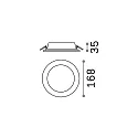Ideal Lux LED Einbau-Flächenleuchte GROOVE ROUND, IP20, Ø 16.8cm, schaltbar, weiß / satiniert, 20W 3000K 1450lm 110°, weiß