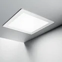 Ideal Lux LED Einbau-Flächenleuchte GROOVE SQUARE, IP20, schaltbar, weiß / satiniert, 22.7cm, 30W 3000K 2250lm 110°, weiß