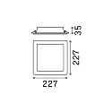 Ideal Lux LED Einbau-Flächenleuchte GROOVE SQUARE, IP20, schaltbar, weiß / satiniert, 22.7cm, 30W 3000K 2250lm 110°, weiß