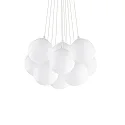 Pendant luminaire MAPA PLUS, 11 flame, Ø 58cm, E14, metal / white etched glass