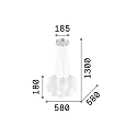 Ideal Lux Pendelleuchte MAPA PLUS, 11-flammig, Ø 58cm, E14, Metall / Ätzglas weiß