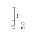 Outdoor Stehleuchte EDO OUTDOOR ROUND, IP44, Höhe 80cm, GX53 max. 15W