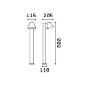 Outdoor Stehleuchte GAS PT1, IP43, 80cm, GU10, Aluminium / Hartglas