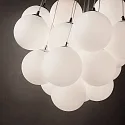 Ideal Lux Pendant luminaire MAPA PLUS, 22 flames, Ø 80cm, E14, metal / white etched glass