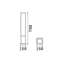Ideal Lux Outdoor floor luminaire EDO OUTDOOR SQUARE, IP44, height 79cm, GX53 max. 15W, white