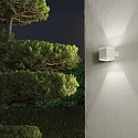 Ideal Lux Wall luminaire SNIF SQUARE, IP44, Up/Down, G9 max. 40W, aluminium / pyrex glass, white