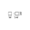 Ideal Lux Wall luminaire SNIF SQUARE, IP44, Up/Down, G9 max. 40W, aluminium / pyrex glass, white