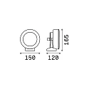 Ideal Lux Außenwandleuchte TOMMY, IP66 IK10, GX53, dreh-/schwenkbar, inkl. 7W 4000K, Resinharz, Grau