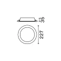 Ideal Lux LED Einbau-Flächenleuchte GROOVE ROUND, IP20, Ø 22.7cm, schaltbar, weiß / satiniert, 30W 4000K 2350lm 110°, weiß