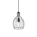 Pendant luminaire AMPOLLA 2, BELL, shade Ø 20.5cm / H 32cm, E27, adjustable height, black