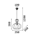 Pendelleuchte AMPOLLA 1, Tailliert, Schirm Ø 35cm / H 38cm, E27, höhenverstellbar