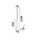 Ideal Lux Pendelleuchte OAK ROUND, IP20, Ø 7cm, GU10 max. 35W, Zement grau / Kabel schwarz