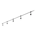 Ideal Lux Outdoor Lichterkette FIESTA, IP44, 230V, mit IP-Schukostecker und Kupplung, schwarz, 5x E27 (exkl.), 4 Meter