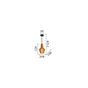 Ideal Lux wood-Pendant luminaire CITRUS-1, shade-Ø/-H 20cm / 32cm, E27, black fabric coated cable