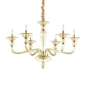 Chandelier DANIELI, 6 flames, Ø 85cm, E14, amber glass / gold