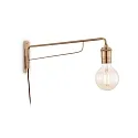 Wandleuchte TRIUMPH AP1, 1-flammig, E27, mit Schalter an Stoffkabel, Messing antik