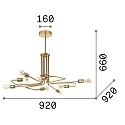 Ideal Lux Pendelleuchte TRIUMPH, 8-flammig, Ø 92cm, E27, Messing antik