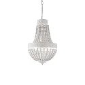 Chandelier MONET, 5 flames Ø 40cm, E14, with punched decor, white wood