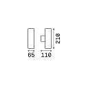 Ideal Lux Outdoor Wandleuchte GUN SMALL, Up/Down, 2-flammig, 2x GU10, IP44, kaffeebraun