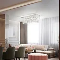 Ideal Lux Deckenleuchte MARTINEZ, 8-flammig, Länge 103cm, E14, Chrom / Kristall