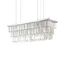 Pendelleuchte MARTINEZ, 8-flammig, Länge 103cm, E14, Chrom / Kristall