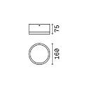 Ideal Lux Outdoor wall / ceiling luminaire URANO BIG, Ø 16cm, GX53 max. 15W, aluminium / acrylic, matt anthracite